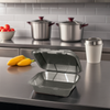 Snap-it Take-Out Container Hinged 9X9X3 IN Polystyrene Foam Black Square 200/Case