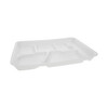 Cafeteria & School Lunch Tray 8.5X11.5X1.25 IN 6 Compartment Polystyrene Foam White 500/Case