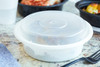 Take-Out Container Base & Lid Combo With Dome Lid 16 OZ PP White Clear Round 150/Case