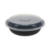 Versa2Go Take-Out Container Base & Lid Combo 23 OZ PP Black Clear Round 150/Case