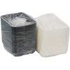 Take-Out Container Base & Lid Combo With Dome Lid 58 OZ PP Black Clear Oblong 150/Case
