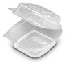 SeeShell® Take-Out Container Hinged With Dome Lid 6X6 IN PS Clear Square 250/Case