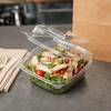 Take-Out Container Hinged 6 IN PLA Clear 250/Case