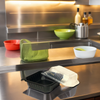 Pebble Box Take-Out Container Base & Lid Combo 6X6X3.25 IN PP Black Clear Square 320/Case