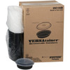 Take-Out Container Base & Lid Combo With Dome Lid 16 OZ PP Black Clear Oval 150/Case