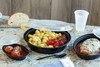 Take-Out Container Base & Lid Combo With Dome Lid 24 OZ PP Black Clear Oval 150/Case