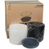 Take-Out Container Base & Lid Combo With Dome Lid 24 OZ PP Black Clear Oval 150/Case