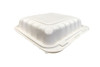 Pebble Box Take-Out Container Hinged 9.13X8.81X3 IN PP White Microwave Safe Grease Resistant 150/Case