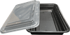 Take-Out Container Base 28 OZ Black Rectangle Microwave Safe 150/Case
