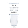 Dart® Parfait Dessert Container Base & Lid Combo 12 OZ 2 Compartment PET Clear With Insert 50 Count/Bag 10 Bags/Case