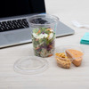 Dart® Parfait Dessert Container Base & Lid Combo 12 OZ 2 Compartment PET Clear With Insert 50 Count/Bag 10 Bags/Case