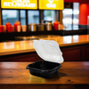 Proview Sandwich Take-Out Container Hinged 6X6 IN PP Black Clear Square 300/Case