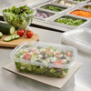 Lid Flat 7.5X6.5X0.3 IN PLA Clear Rectangle For 24-32 OZ Deli Container 600/Case