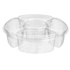 Essentials Deli Container Base & Lid Combo With Dome Lid 142 OZ 5 Compartment RPET Clear Round 50/Case