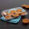 Dart® StayLock® Take-Out Container Hinged With Dome Lid 9.375X6.8X2.6 IN PET Clear Oblong 125 Count/Pack 2 Packs/Case