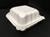 Pebble Box Take-Out Container Hinged 6X6X3.25 IN PP White Square Microwave Safe Grease Resistant 250/Case