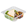 Dart® TamperGuard™ Deli Container Hinged 6.3X6.3X2.1 IN 2 Compartment PET Clear Tamper-Evident Tamper-Resistant 75 Count/Bag 4 Bags/Case