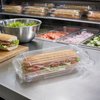 Essentials Deli Container Hinged 27 OZ RPET Clear Rectangle Bar Lock 300/Case