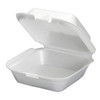 Take-Out Container Hinged With Dome Lid XL 6X6X2.94 IN Polystyrene Foam White Square 500/Case