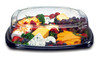Fresh 'n Clear® Serving Tray Base & Lid Combo With Dome Lid 18 IN PET Black 25/Case