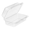 Essentials Take-Out Container Hinged With Dome Lid 7.3125X4.4375X3 IN RPET Clear Rectangle 400/Case