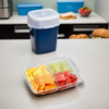 Fresh N' Sealed® Deli Container Hinged With Flat Lid 16 OZ 4 Compartment PET Clear Rectangle 240/Case