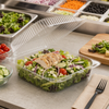 Essentials Salad Take-Out Container Hinged With Dome Lid 9X9.5X3.5 IN RPET Clear Square Bar Lock 200/Case