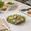 Essentials Take-Out Container Hinged With Dome Lid 8.25X7.6875X2.9375 IN RPET Clear Square 250/Case