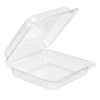 Essentials Take-Out Container Hinged With Dome Lid 8.5625X9X2.9375 IN RPET Clear Square 300/Case