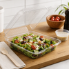 Essentials Take-Out Container Hinged With Dome Lid 8.5625X9X2.9375 IN RPET Clear Square 300/Case