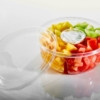 Lid Flat 9.38X0.64 IN 5 Compartment PET Clear Round For Compartment Tray Unhinged 240/Case