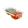 Fresh N' Sealed® Deli Container Hinged With Flat Lid 6X4X1 IN 2 Compartment PET Clear Rectangle 480/Case
