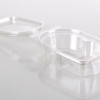 Fresh N' Sealed® Deli Container Hinged With Flat Lid 6X4X1 IN 2 Compartment PET Clear Rectangle 480/Case
