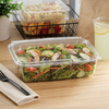 Fresh N' Sealed® Deli Container Hinged With Flat Lid 74 OZ PET Clear Rectangle 116/Case