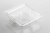 Fresh N' Sealed® Snack Deli Container 7.5 OZ 3 Compartment PET Clear Square With Cup Locator Tamper-Evident 120/Case