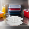 Deli Container Base 12.89X12.89X2.02 IN 5 Compartment PET Clear Square 80/Case