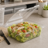 Essentials Take-Out Container Hinged With Dome Lid 6.9375X5.9375X2.5 IN RPET Clear Rectangle Bar Lock 300/Case