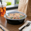 Take-Out Container Base 7 IN Plastic Black Round 150/Case