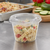 Safe-T-Fresh® Deli Container Hinged With Flat Lid 11 OZ RPET Clear Round Shallow 256/Case
