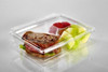 Take-Out Container Hinged 8X6 IN 3 Compartment PET Clear Tamper-Evident 132/Case