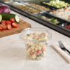 Safe-T-Fresh® Deli Container Hinged With Flat Lid 12 OZ RPET Clear Round 232/Case