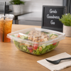 Safe-T-Fresh® Deli Container Hinged With Flat Lid 32 OZ RPET Clear Square 168/Case