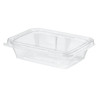 Safe-T-Fresh® Deli Container Hinged With Flat Lid 20 OZ RPET Clear Rectangle 200/Case
