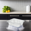Safe-T-Fresh® Deli Container Hinged With Flat Lid 48 OZ RPET Clear Rectangle 150/Case