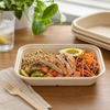 Take-Out Container Base 10X7.5X1.8 IN Plant Fiber Bamboo Kraft Rectangle 400/Case