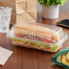 Safe-T-Fresh® Hoagie & Sub Take-Out Container Hinged With Dome Lid 9.125X5.0625X3 IN RPET Clear Rectangle 150/Case