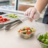 Safe-T-Fresh® Deli Container Hinged With Flat Lid 6 OZ RPET Clear Square 240/Case