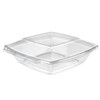 Safe-T-Fresh® Deli Container Hinged With Dome Lid 48 OZ RPET Clear Square 88/Case