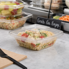 Safe-T-Fresh® Deli Container Hinged With Dome Lid 12 OZ RPET Clear Square 168/Case