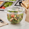 Safe-T-Fresh® Deli Container Hinged With Dome Lid 48 OZ RPET Clear Round 138/Case